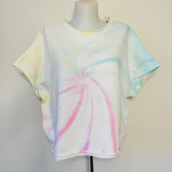 NWT Buffalo David Bitton Sweatshirt Caley Cutoff Swirl Baby Tie Dye Vintage Sz M - Picture 1 of 14
